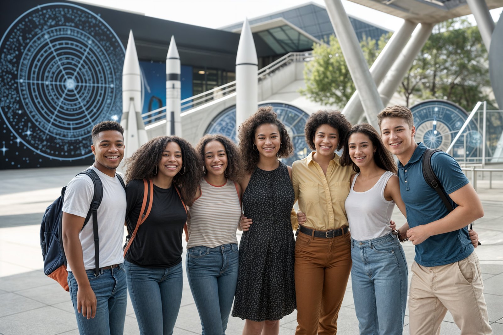 Young adults exploring NASA's Kennedy Space Center